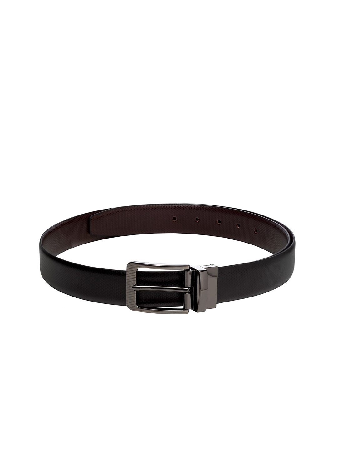 

Apsis Men Textured Tang Reversible Belt, Black