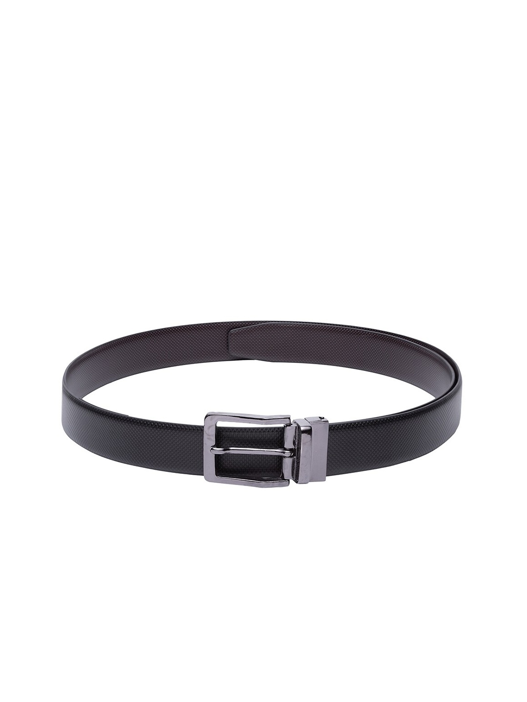 

Apsis Men Textured Tang Reversible Belt, Black