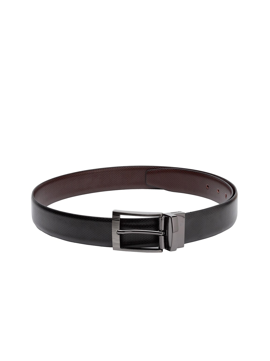 

Apsis Men Textured Tang Reversible Belt, Black