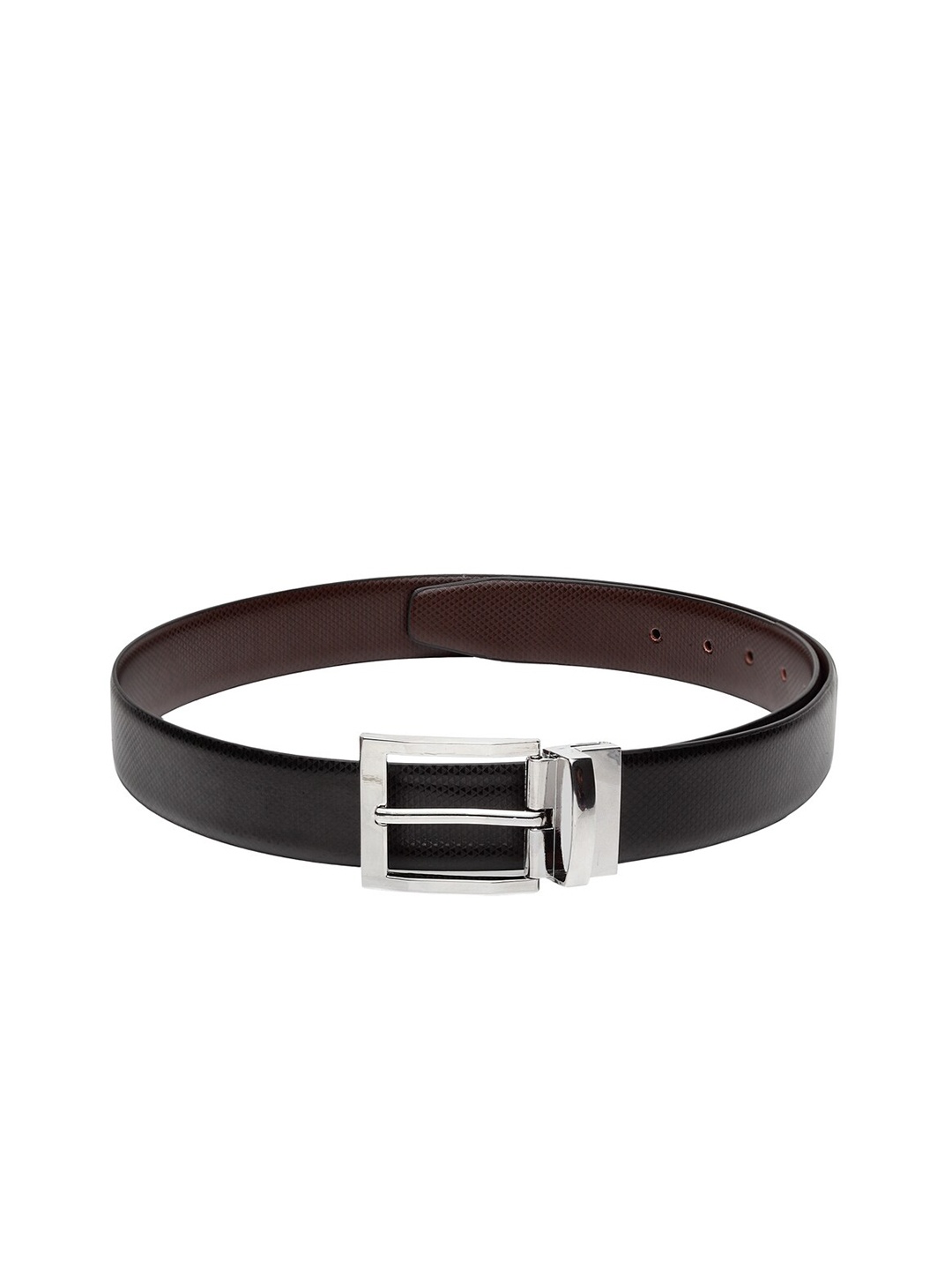 

Apsis Men Textured Tang Reversible Belt, Black