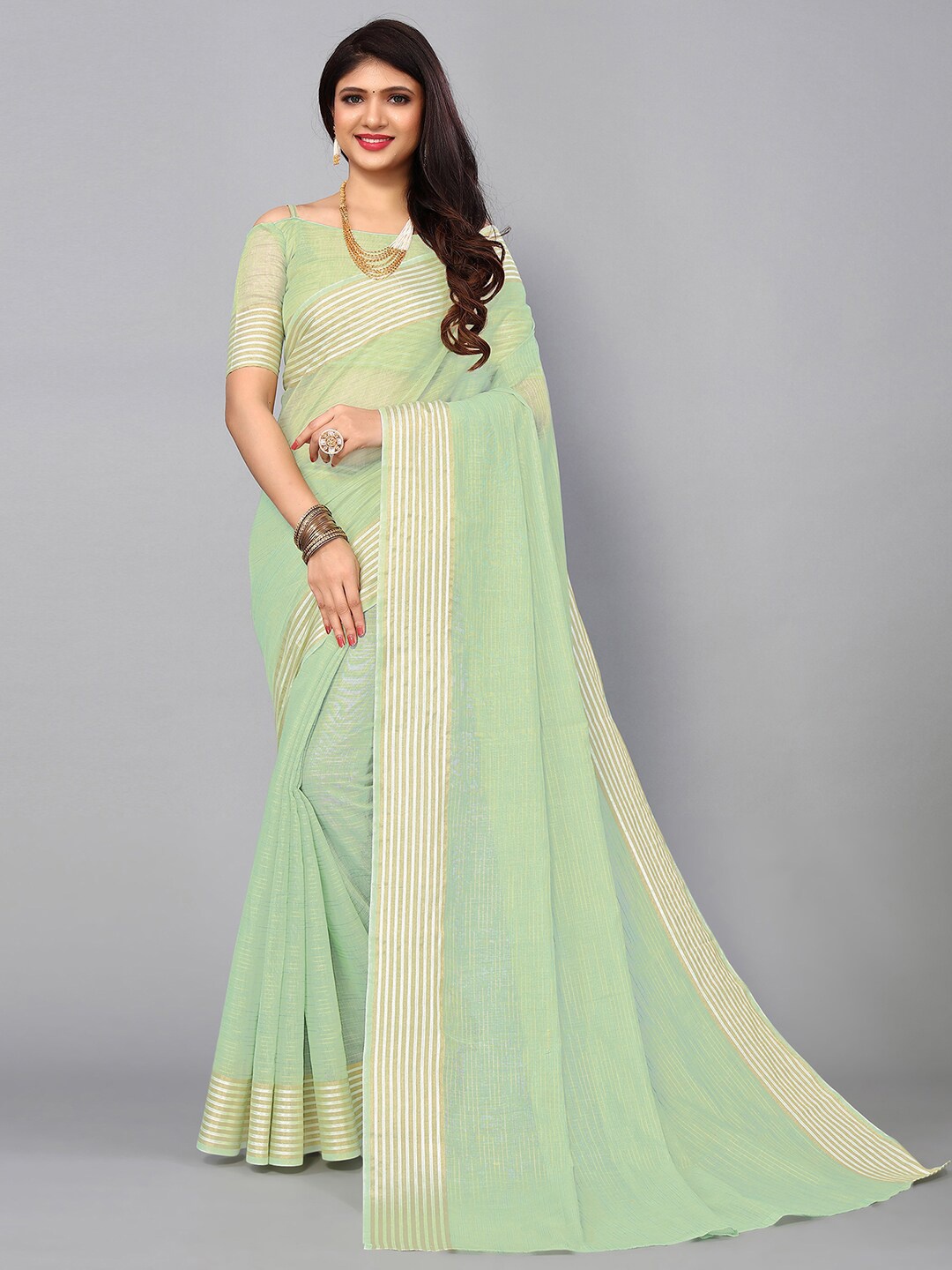 

KALINI Zari Saree, Green