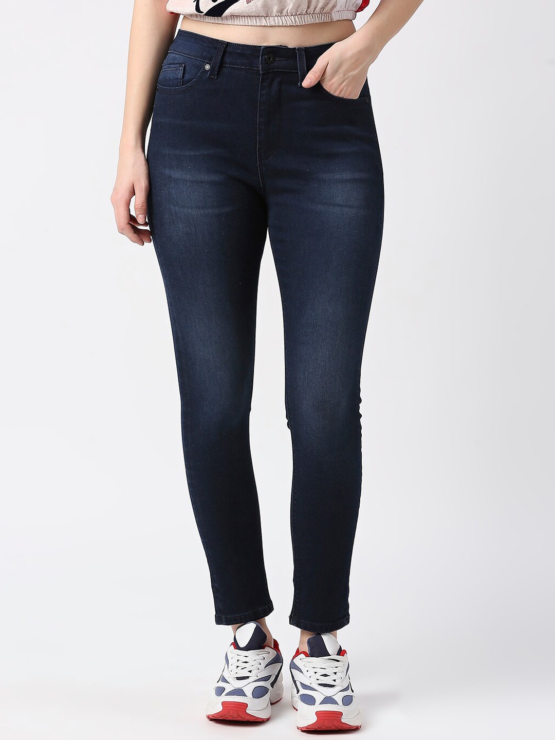 

Pepe Jeans Women Skinny Fit High-Rise Light Fade Jeans, Blue