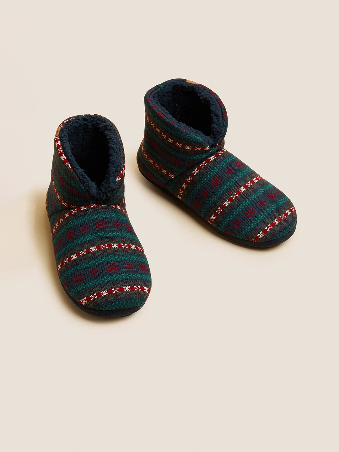 

Marks & Spencer Men Printed Room Slippers, Navy blue