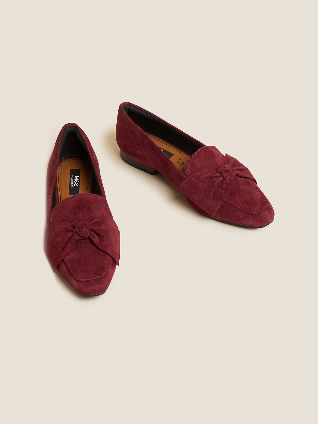

Marks & Spencer Women Suede Bow Loafers, Burgundy