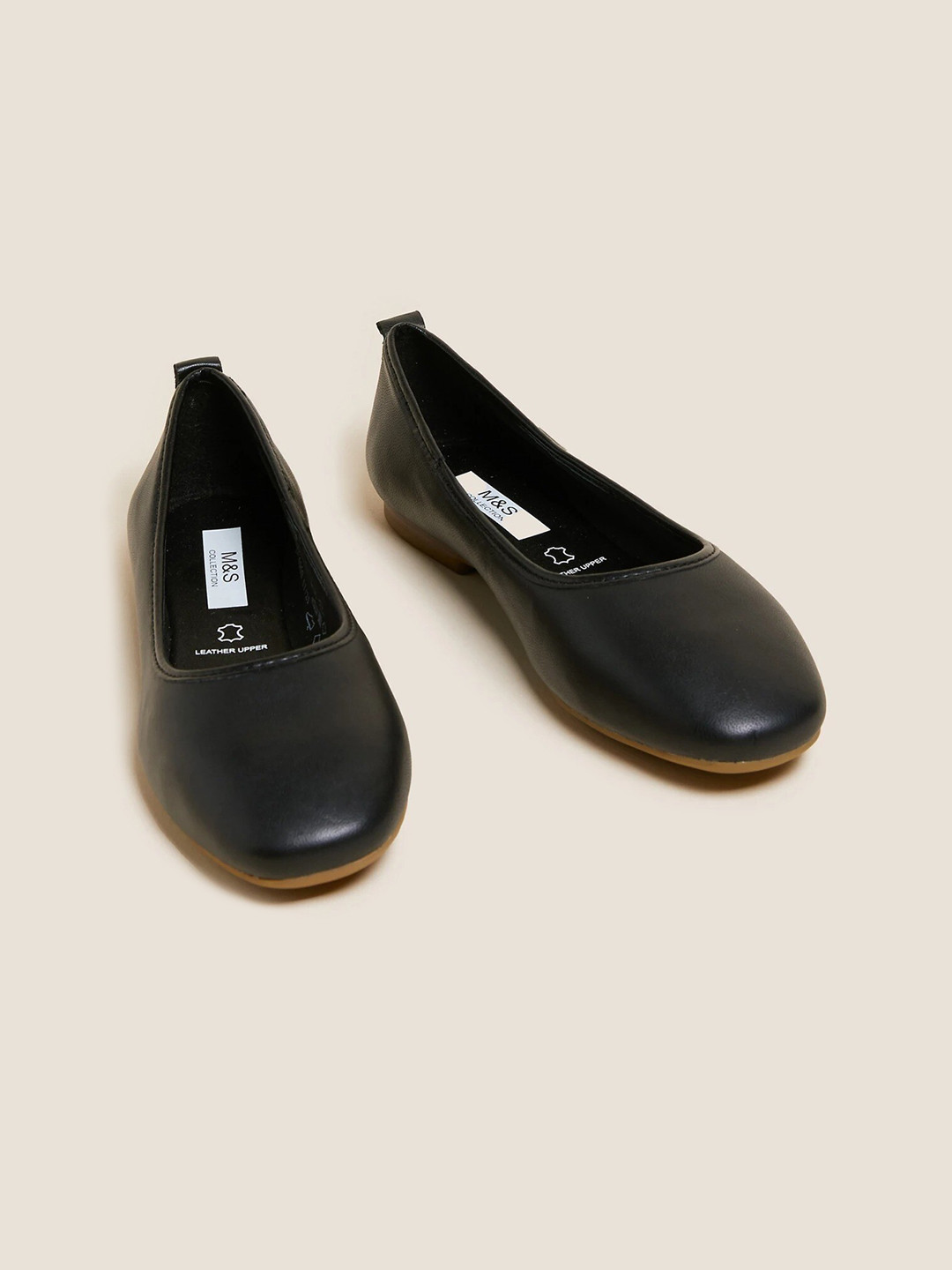 

Marks & Spencer Women Leather Ballerinas, Black
