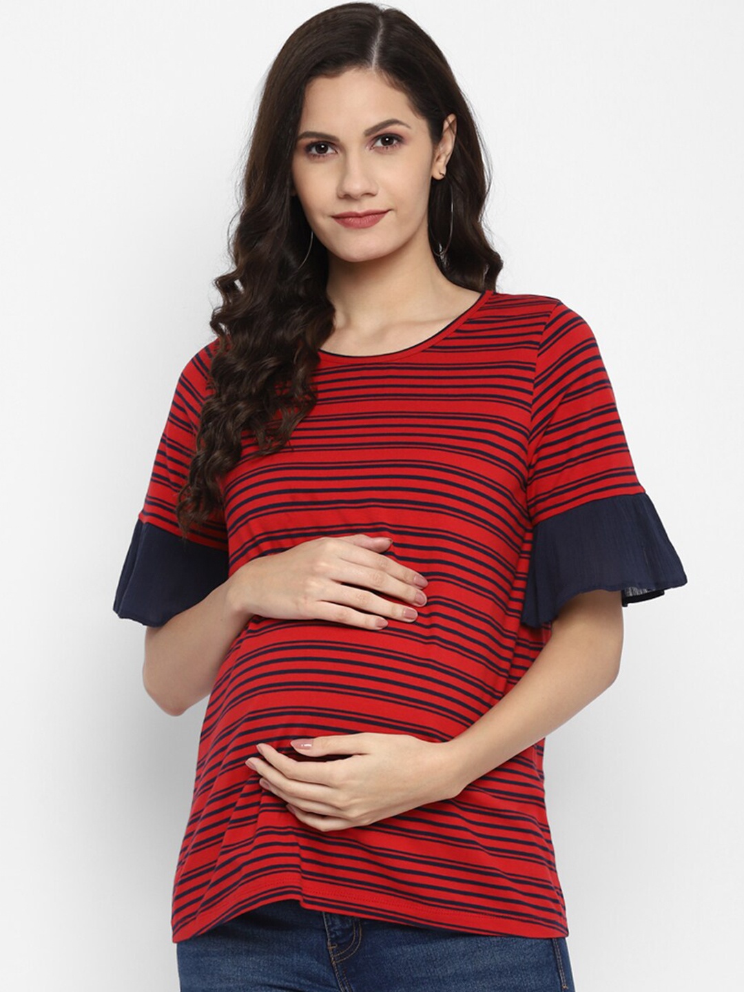 

Momsoon Maternity Striped Top, Red