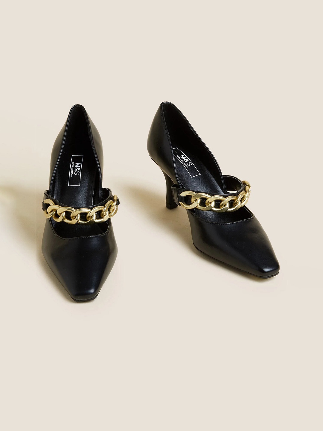 

Marks & Spencer Embellished Block Heels Pumps, Black