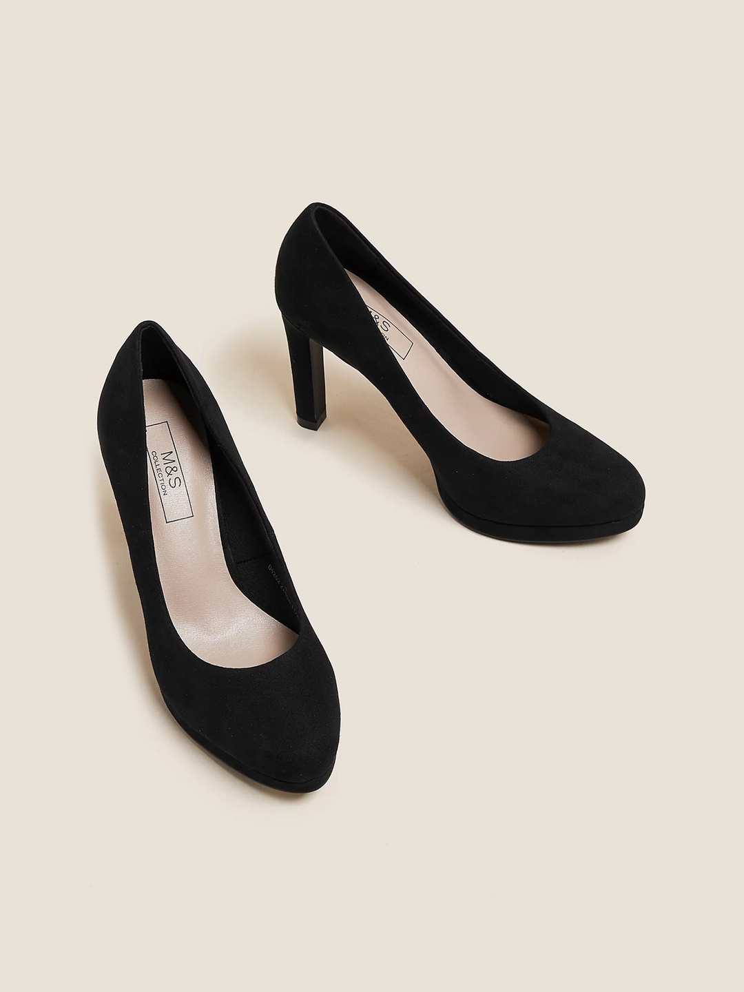 

Marks & Spencer Round Toe Heeled Pumps, Black