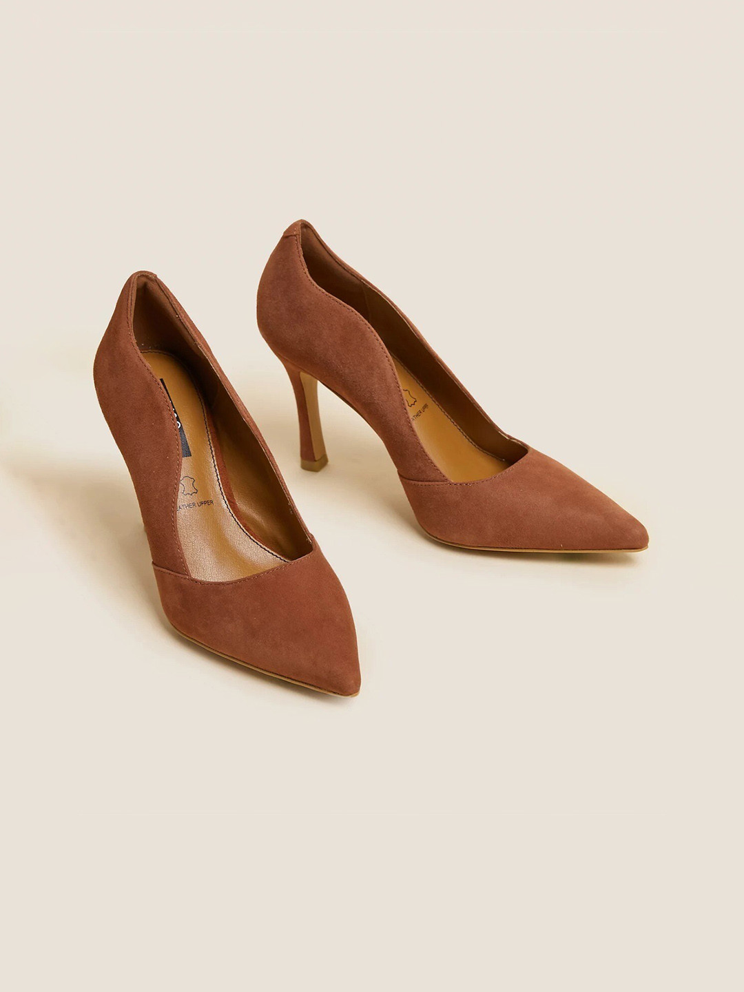 

Marks & Spencer Pointed Toe Heeled Pumps, Brown