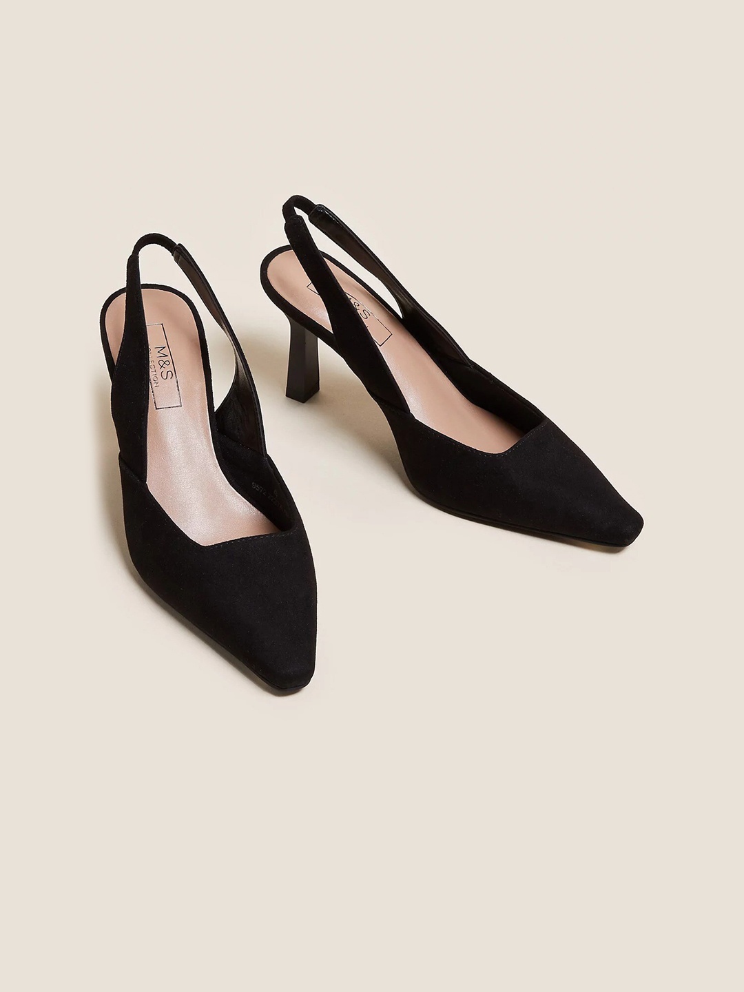 

Marks & Spencer Square Toe Heeled Pumps, Black