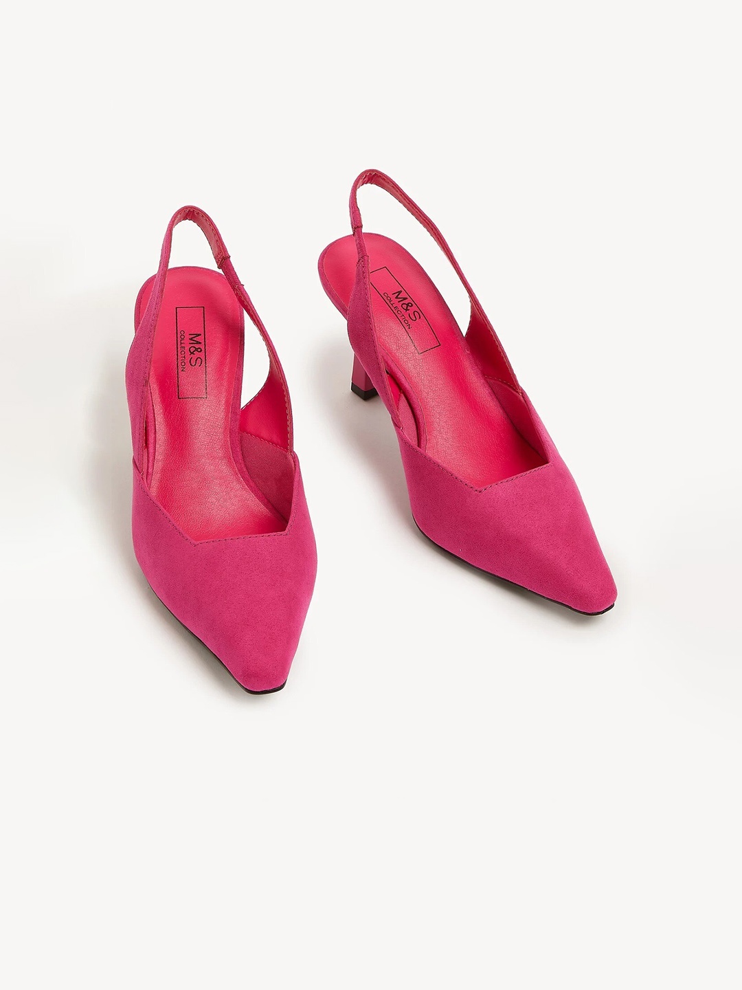

Marks & Spencer Square Toe Slim Heel Pumps, Pink