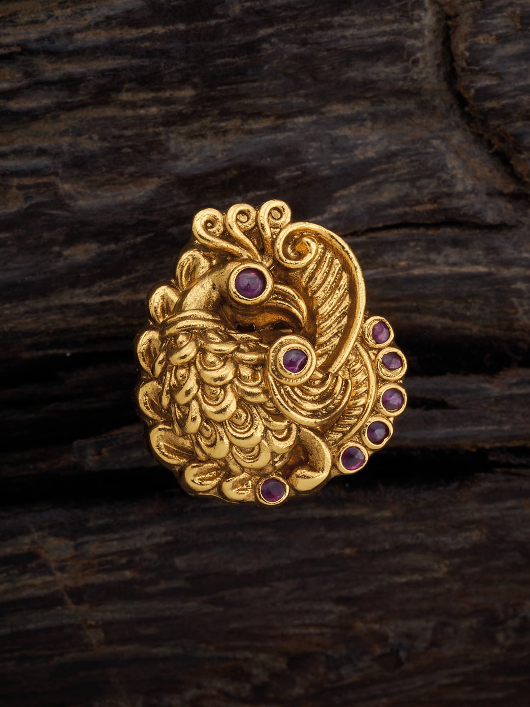 

Kushal's Fashion Jewellery Kundan Studded Adjustable Finger Ring, Gold