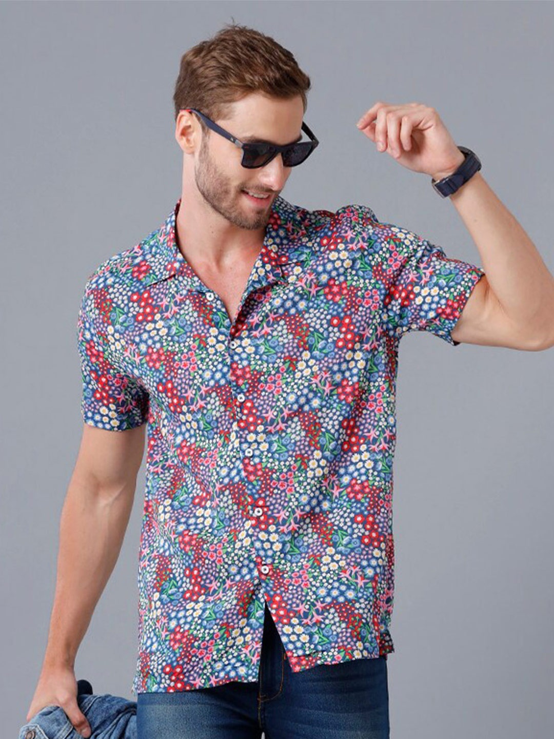 

YOVISH Men Slim Fit Floral Printed Casual Shirt, Multi