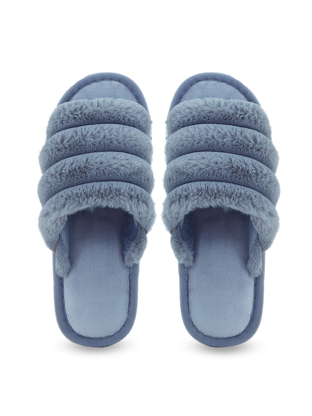 

CASSIEY Men Fur Room Slippers, Blue