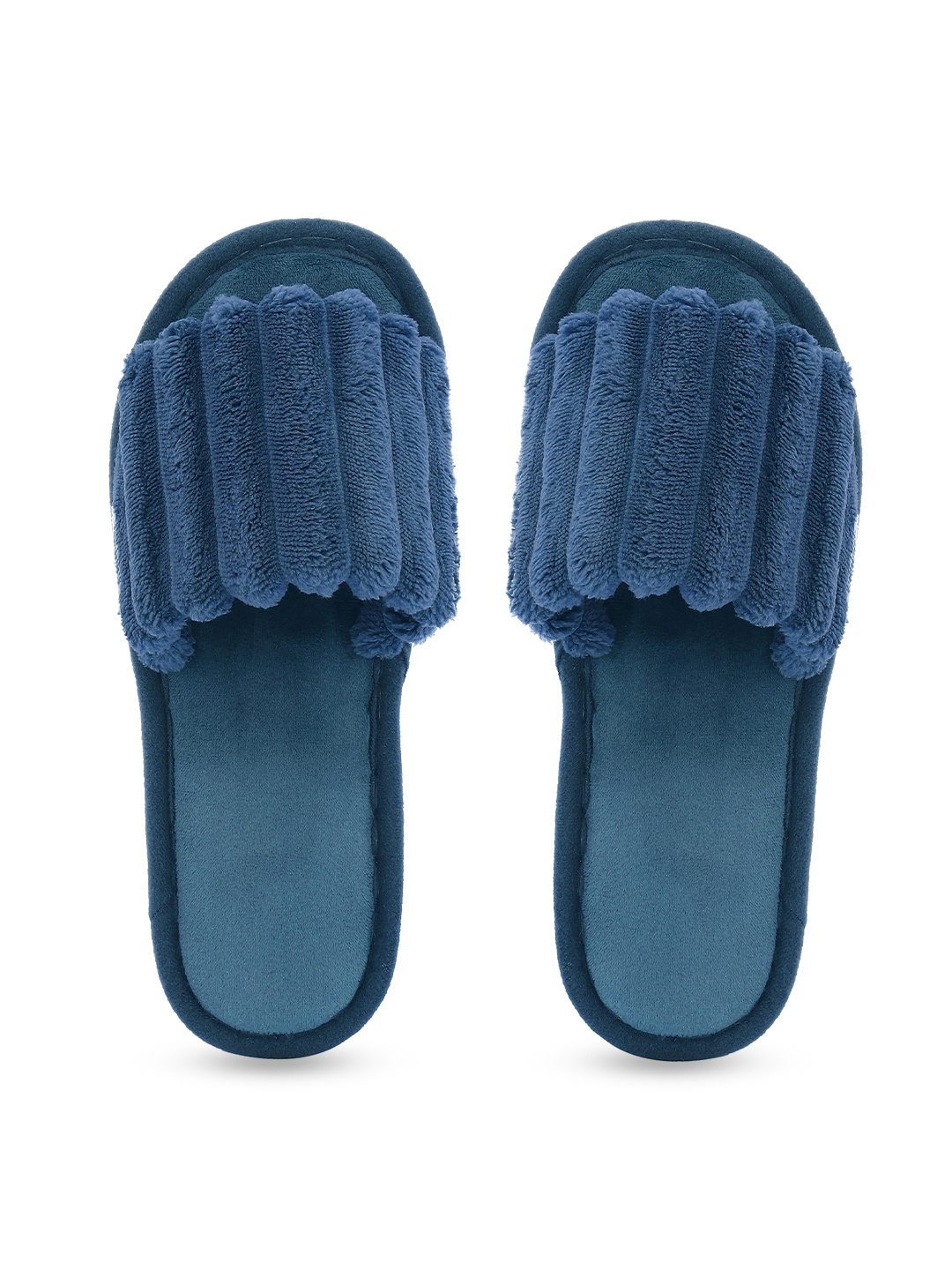 

CASSIEY Men Fur Room Slippers, Navy blue