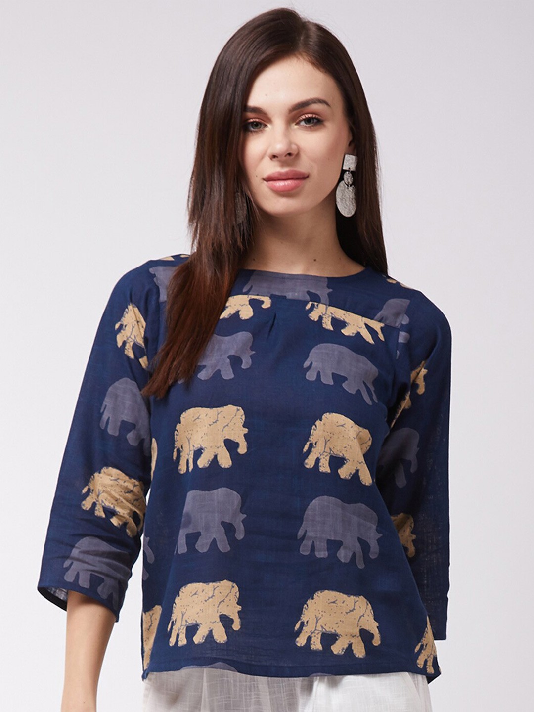 

InWeave Print Cotton Top, Blue