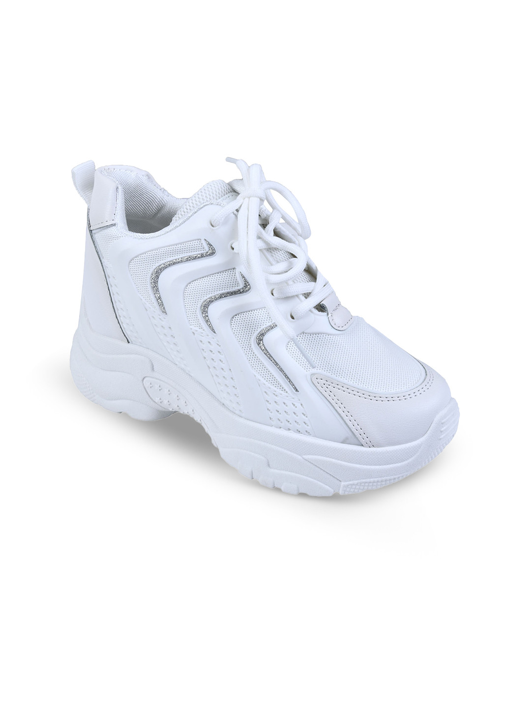 

CASSIEY Women Lace-Ups Walking Shoes, White