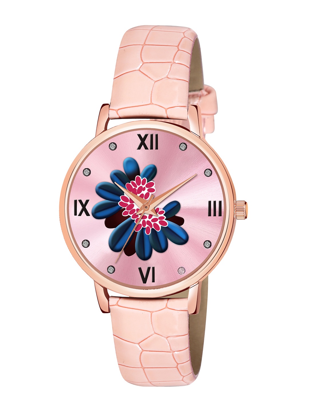 

CERO Women Brass Printed Dial & Straps Analogue Watch- AB60-C, Pink