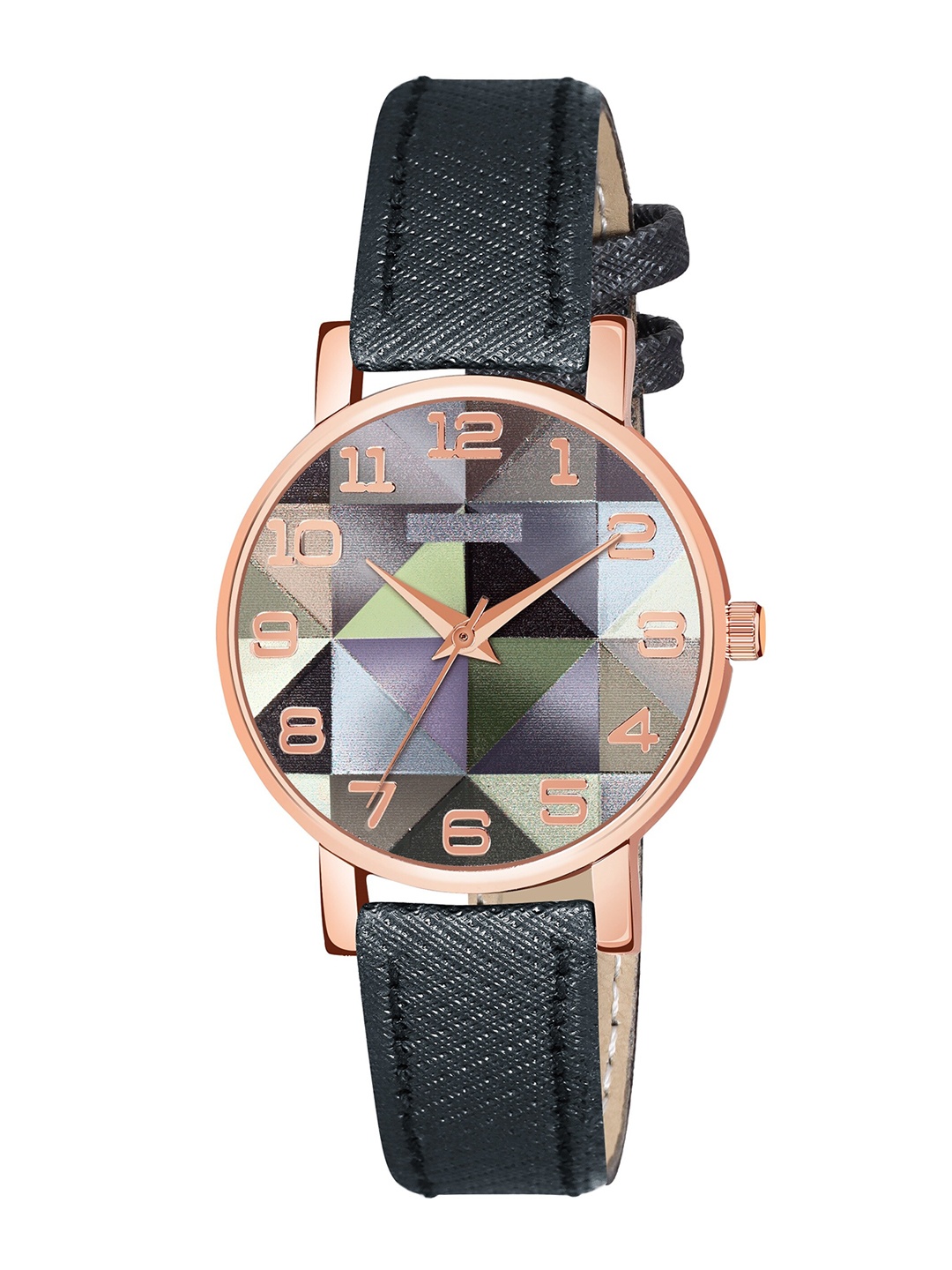 

CERO Women Brass Printed Dial & Straps Analogue Watch- AB59, Black