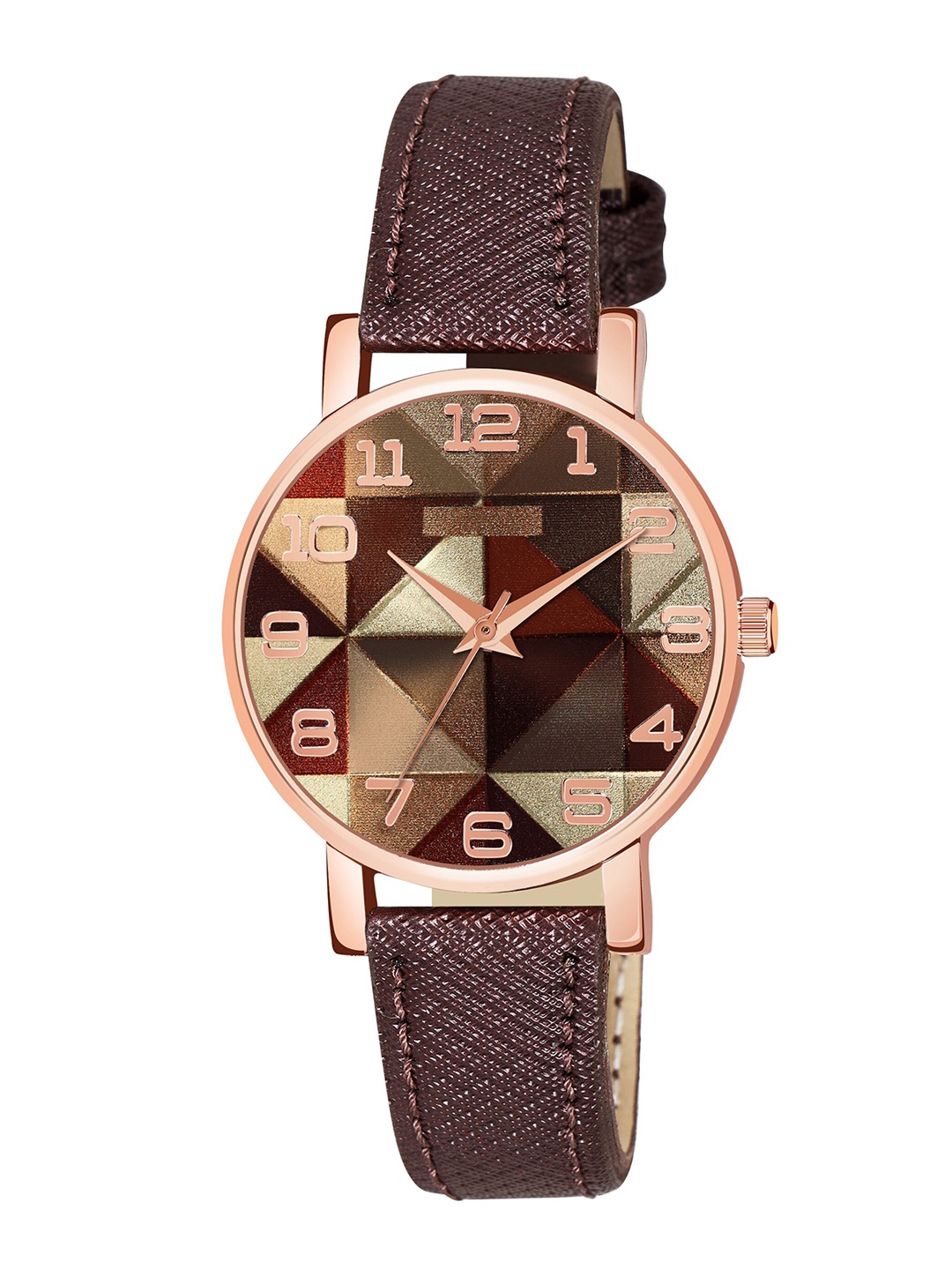 

CERO Women Brass Printed Dial & Textured Straps Analogue Watch- AB59, Brown