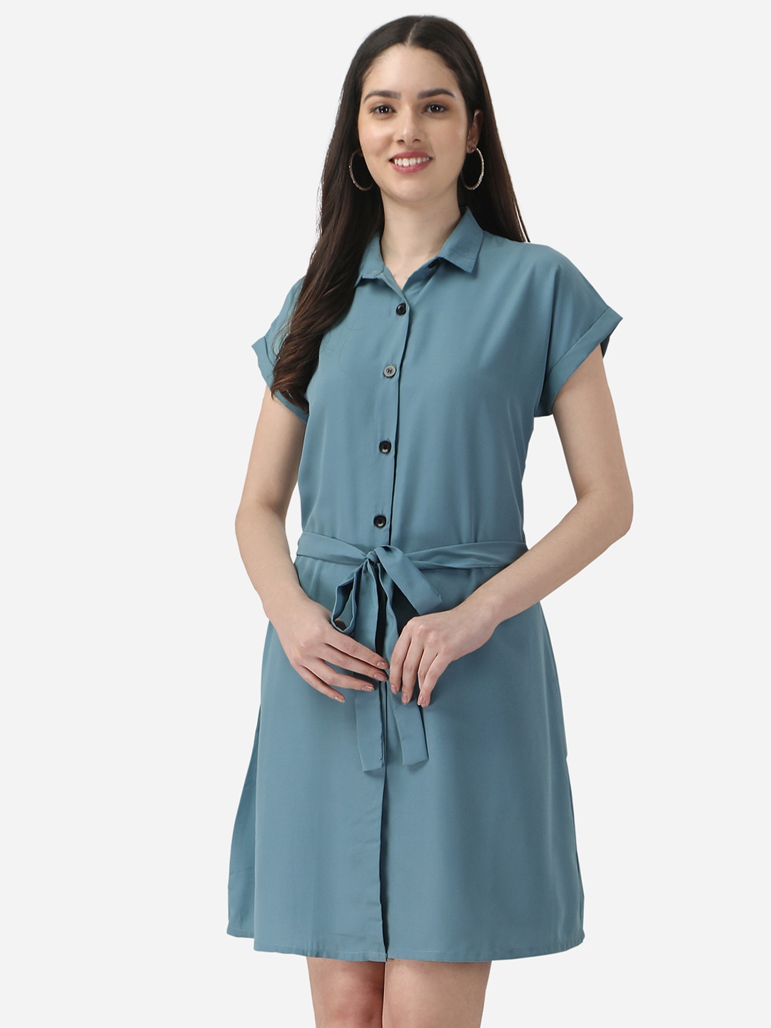 

Fbella Shirt Dress, Teal