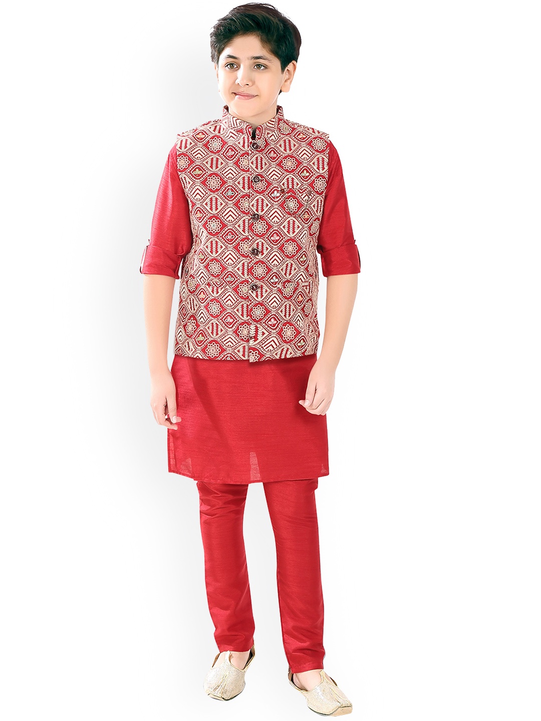 

CAVIO Boys Maroon Kurta with Pyjamas