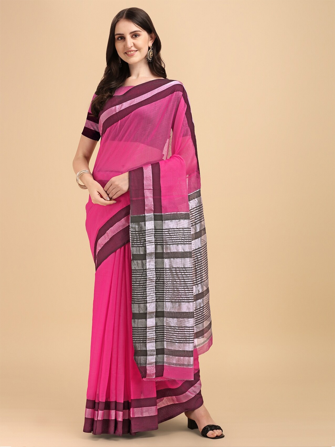 

TEREZA Woven Design Banarasi Zari Saree, Pink