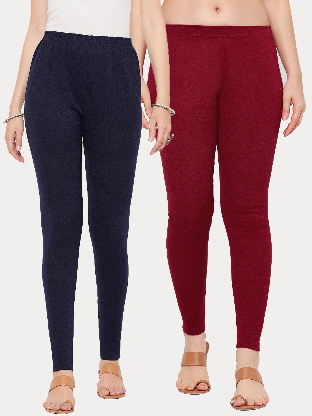 

Clora Creation Women Pack Of 2 Woolen Legging, Maroon