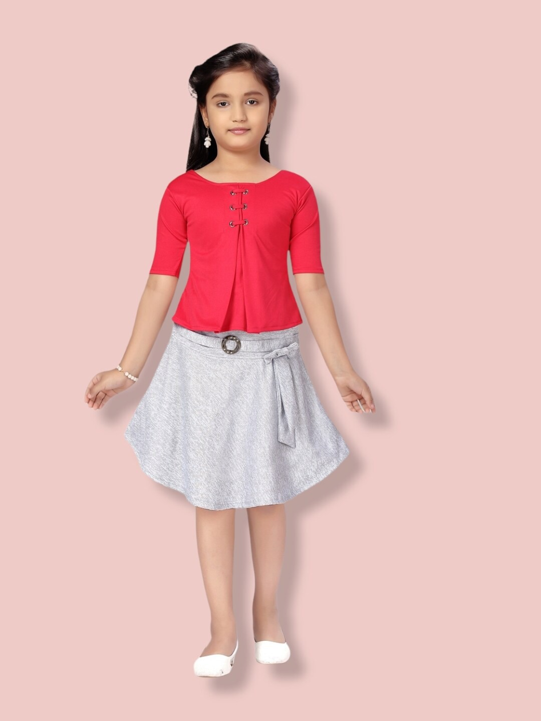 

Aarika Girls Top with Skirt, Pink