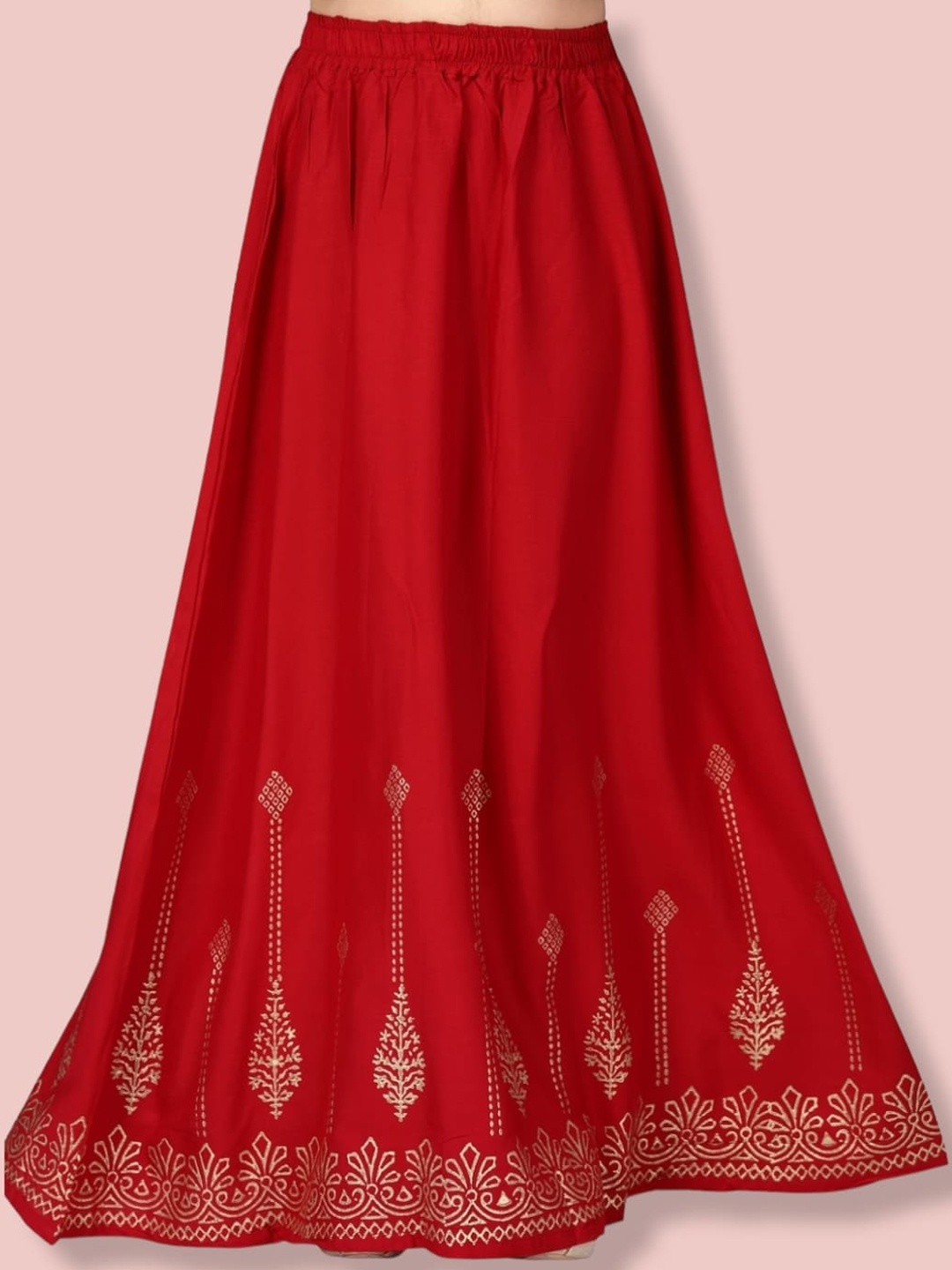 

Aarika Girls Printed Pure Cotton Flared Ethnic Skirt, Maroon