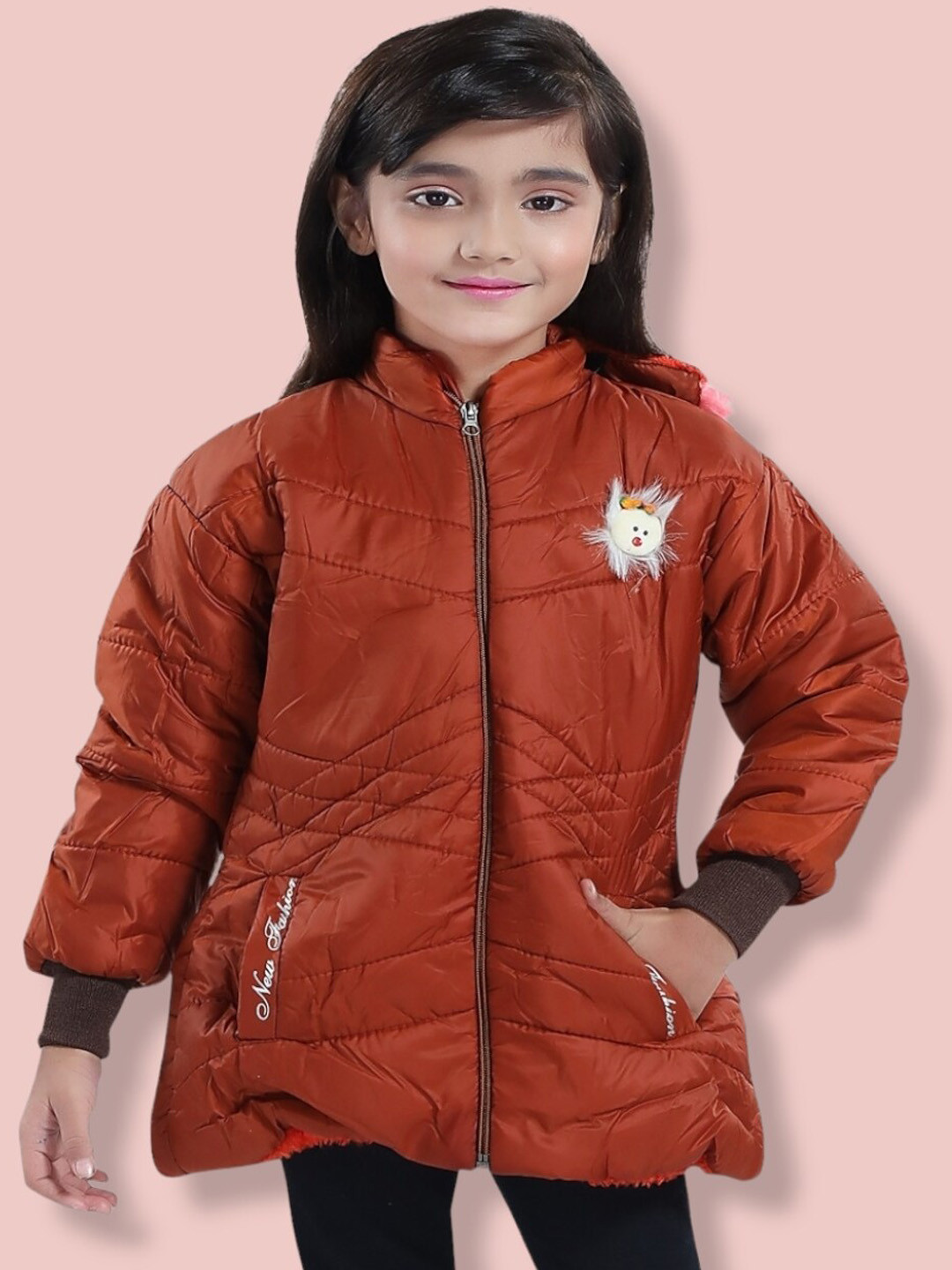 

Aarika Girls Solid Puffer Jacket, Orange