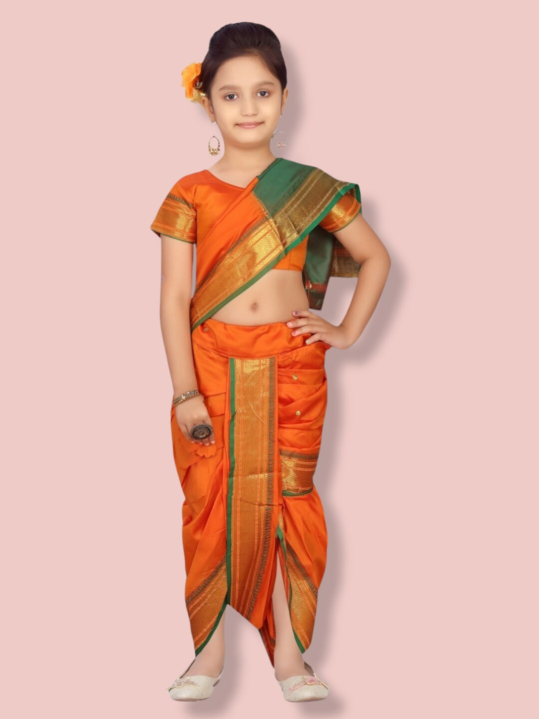 

Aarika Woven Design Zari Art Silk Chanderi Saree, Orange