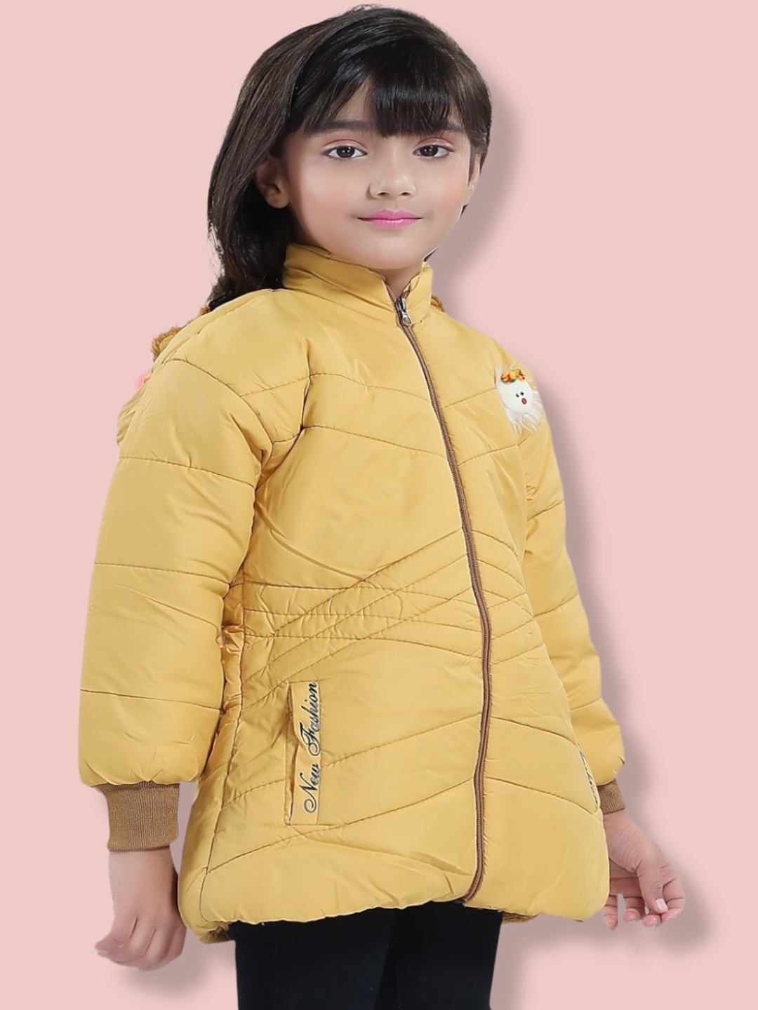 

Aarika Girls Longline Puffer Jacket, Yellow