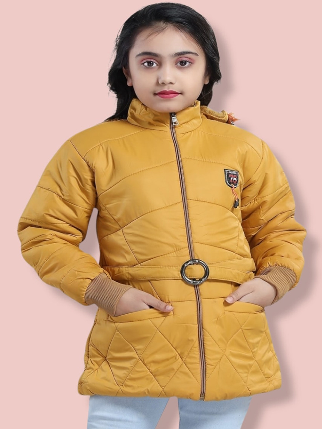 

Aarika Girls Solid Quilted Jacket, Yellow