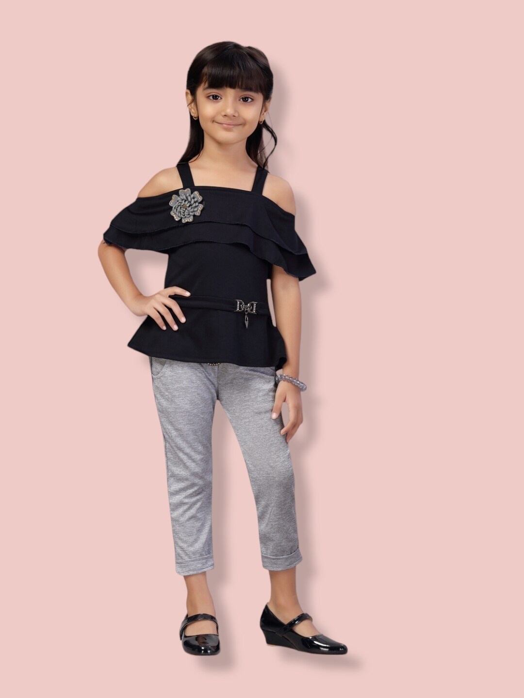 

Aarika Girls Top with Pyjamas, Navy blue