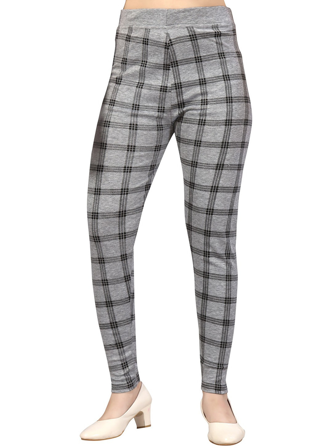 

Aarika Girls Checked Track Pants, Grey
