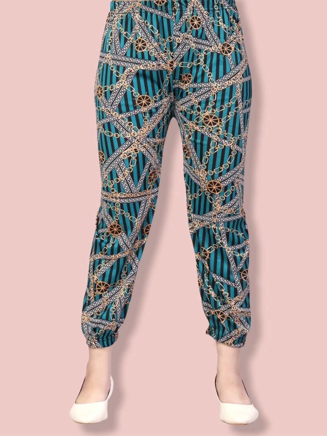 

Aarika Girls Printed Harem Pant, Green
