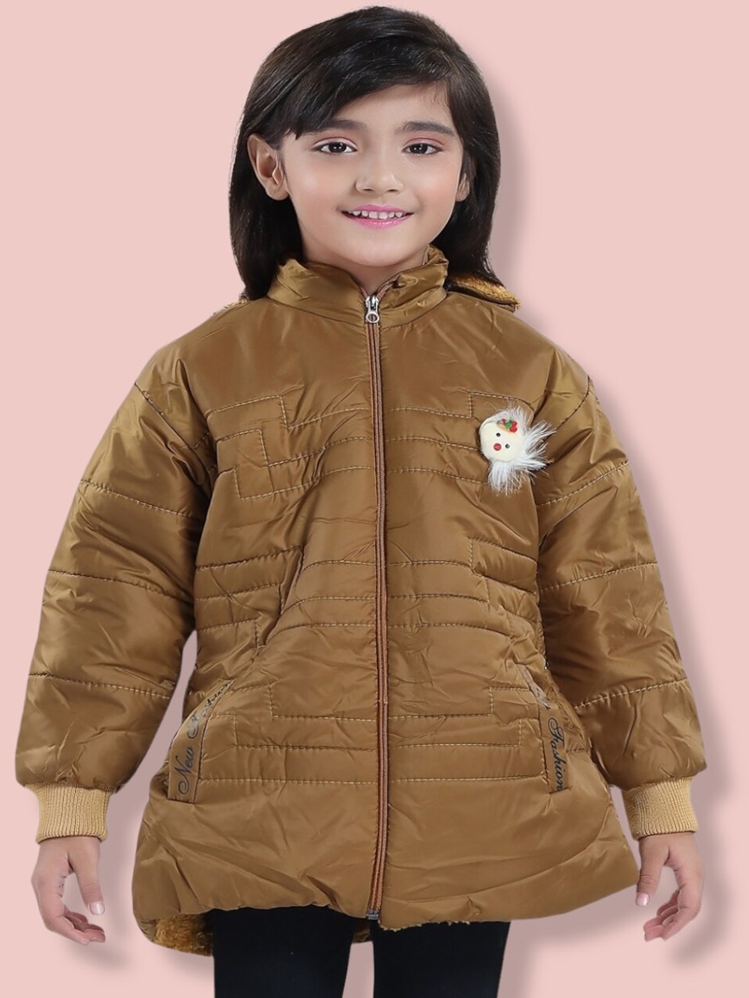 

Aarika Girls Hooded Longline Padded Jacket, Brown