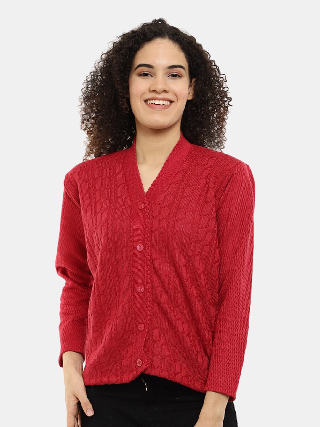 

V-Mart Women V-Neck Sweatshirt, Fuchsia