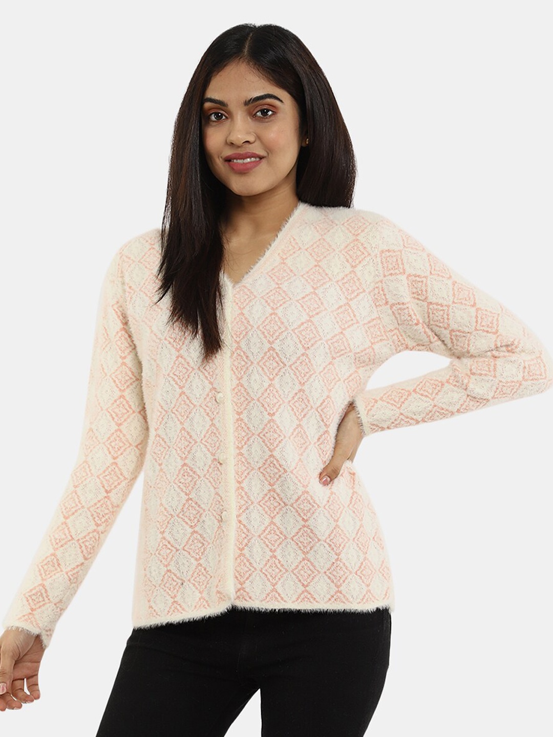 

V-Mart Women Wool Cardigan, Peach