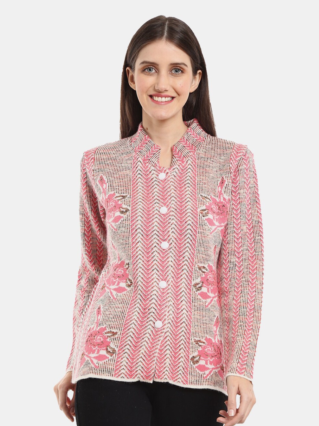 

V-Mart Women Wool Printed Sweatshirt, Beige