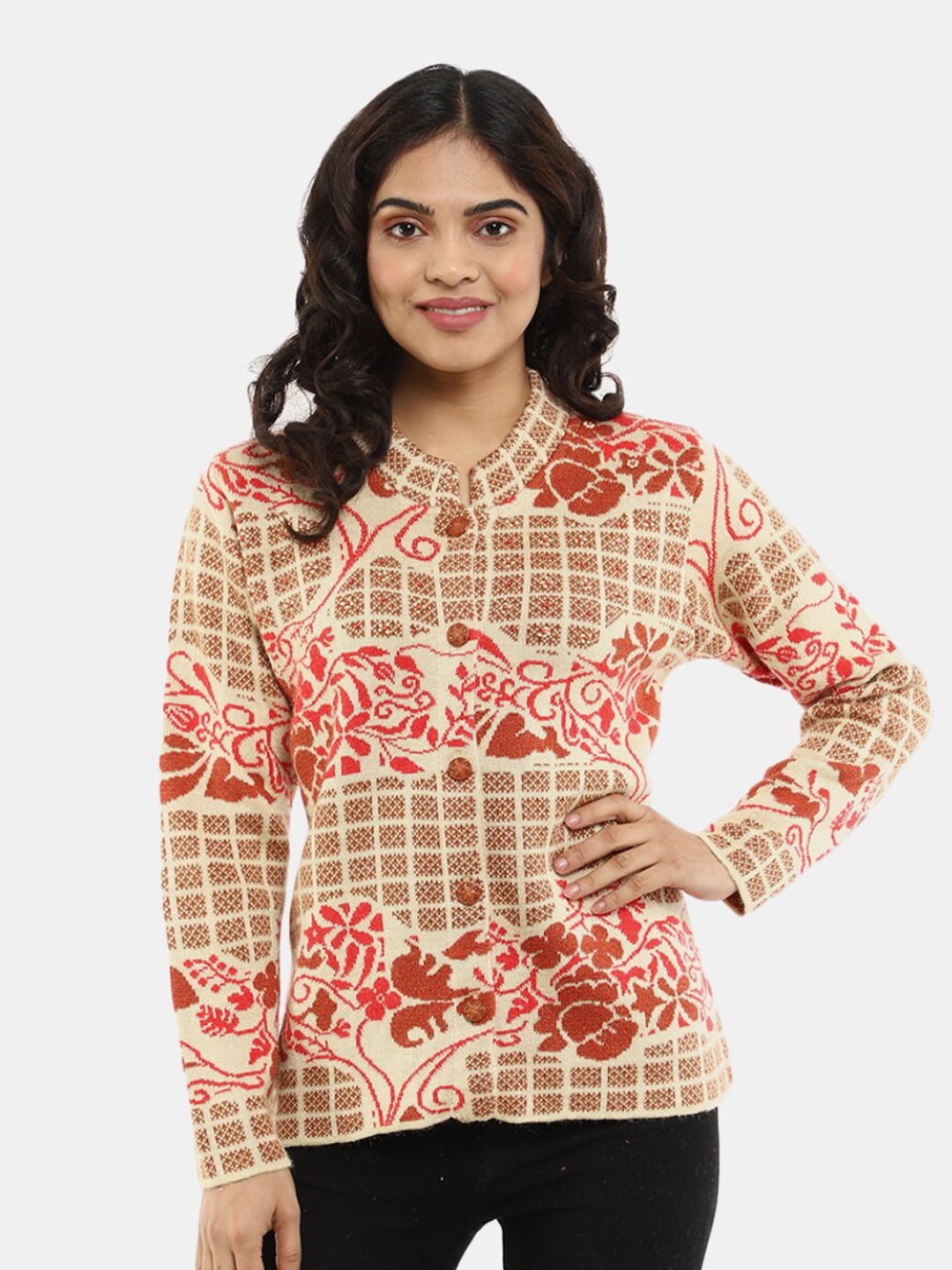 

V-Mart Women Beige Printed Sweatshirt