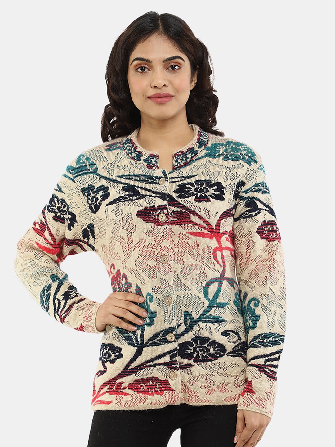 

V-Mart Women Printed Sweatshirt, Beige