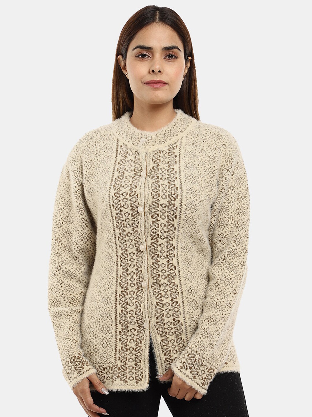 

V-Mart Women Printed Sweatshirt, Beige
