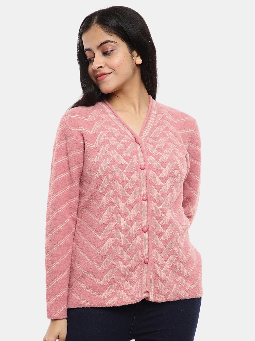 

V-Mart Women Woollen Sweatshirt, Pink