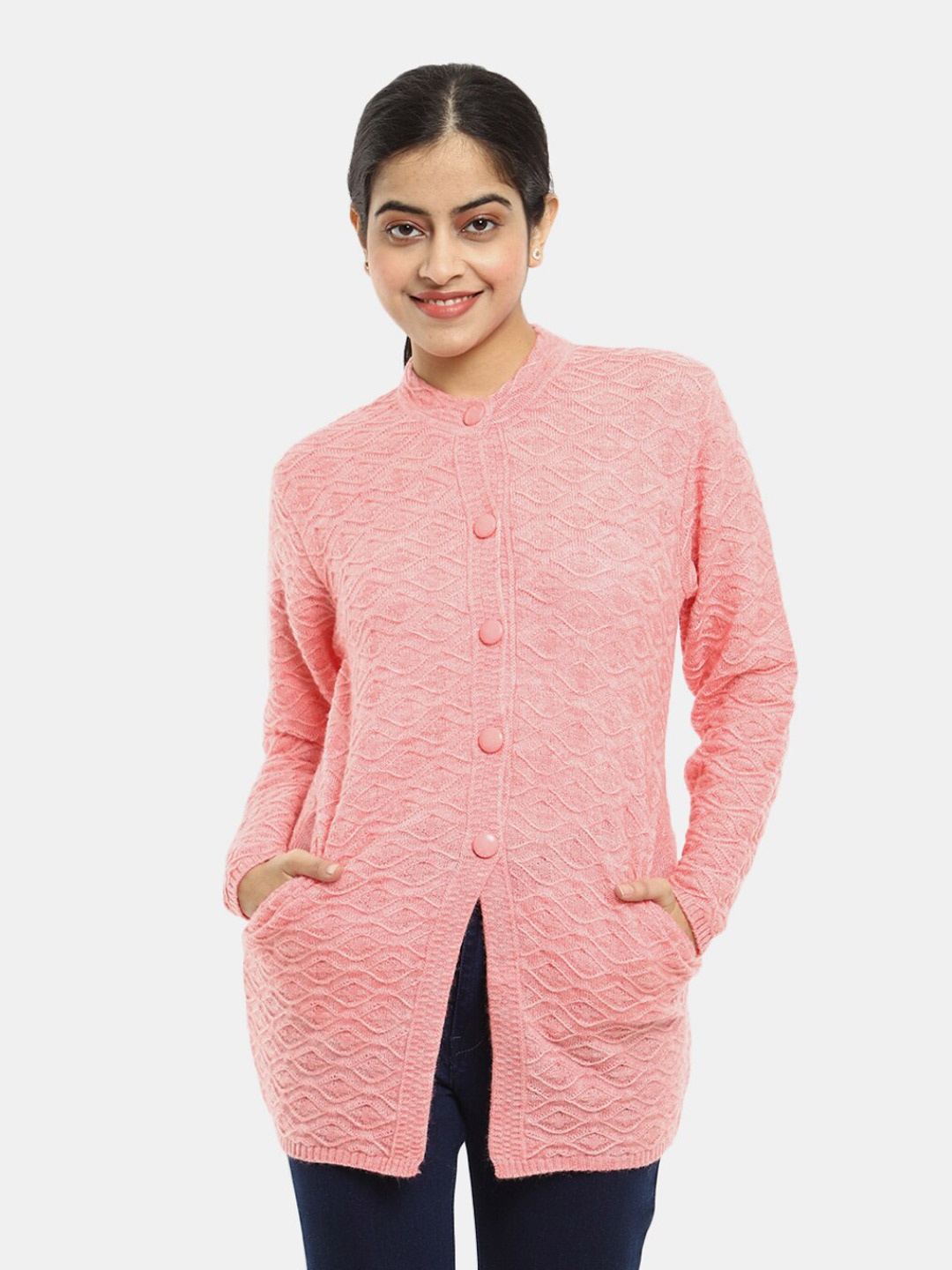 

V-Mart Women Longline Cardigan, Pink