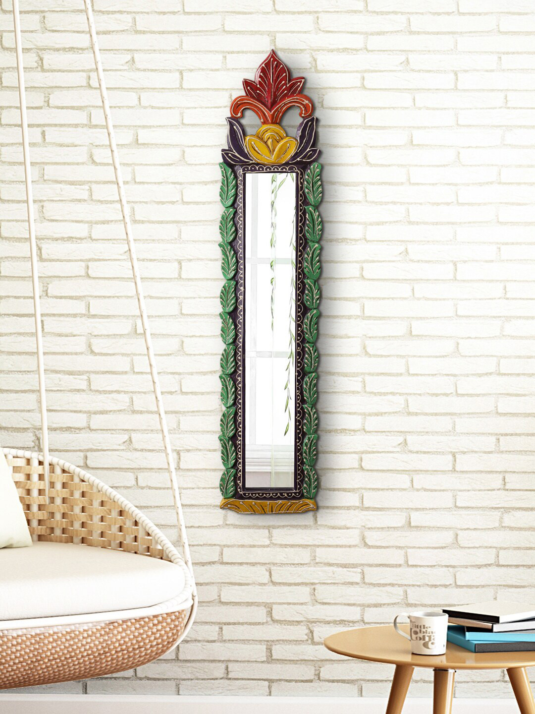 

Aapno Rajasthan Green & Yellow Textured Framed Wall Mirrors