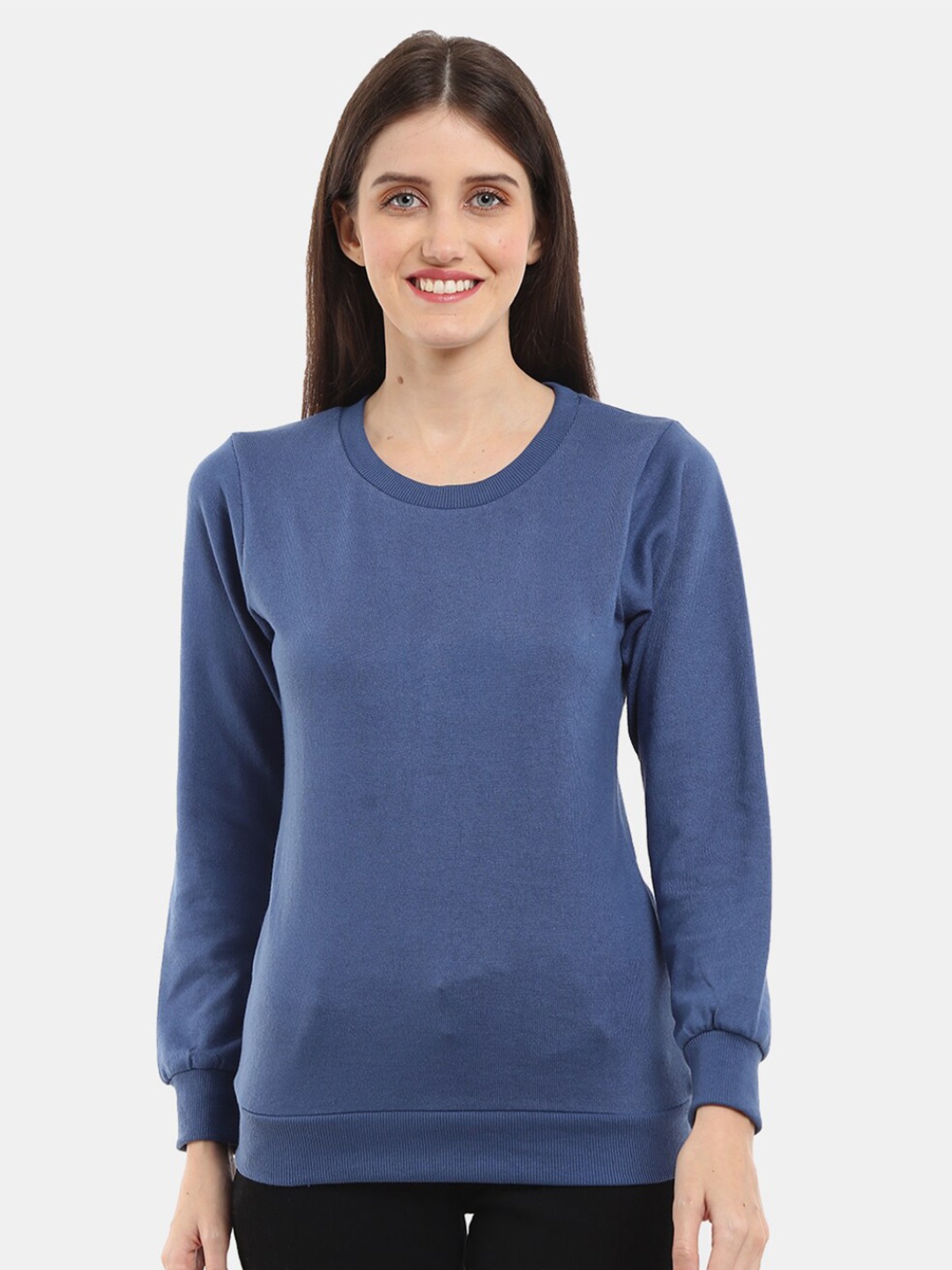 

V-Mart Women Round Neck Sweatshirt, Blue