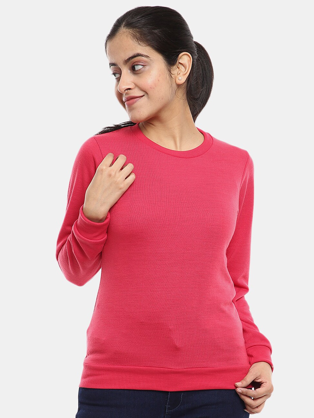 

V-Mart Women Sweatshirt, Fuchsia
