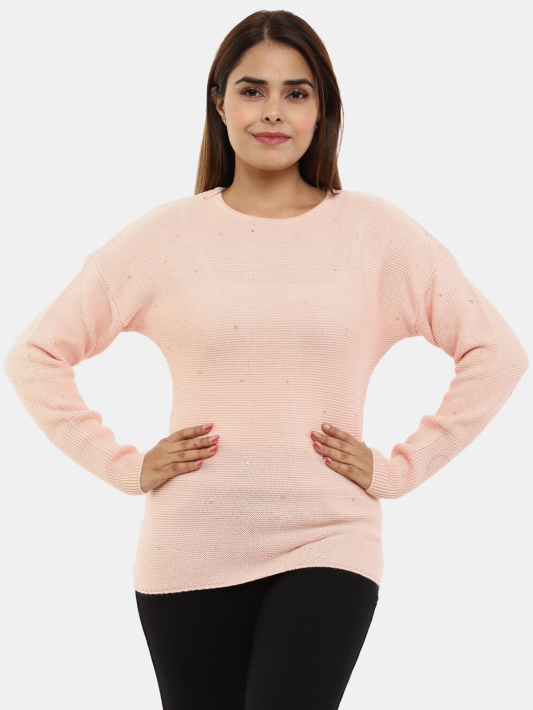 

V-Mart Women Peach-Coloured Sweatshirt